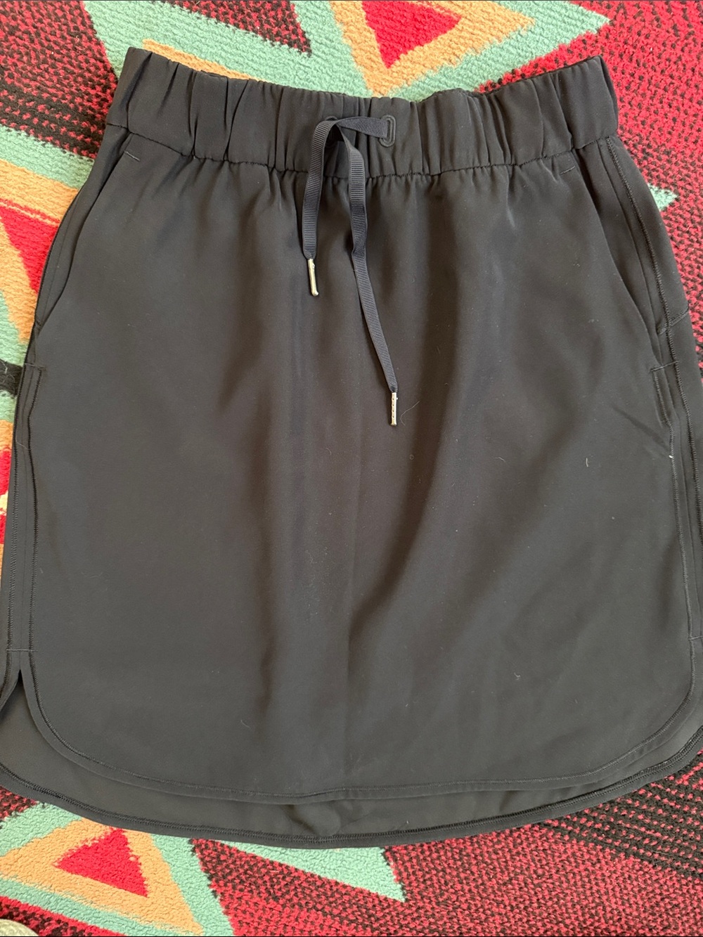 lululemon athletica Black Athletic Drawstring Mini Skirt